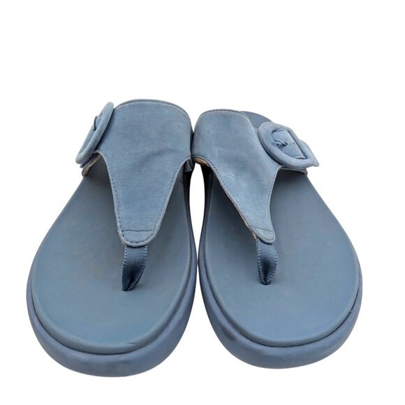Vionic Activate RX Suede Buckle T-Strap Sandals Women's Blue Size US9.5 EU40.5 - Picture 2 of 13